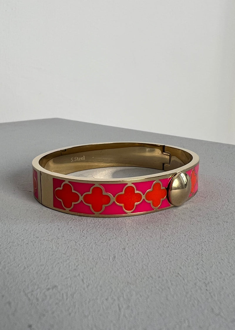 Armreif "Klee" - orange/pink