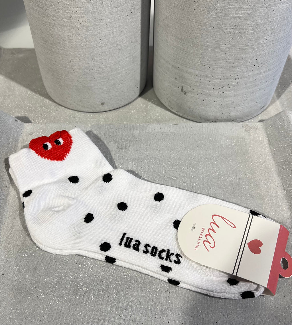 Lua - Socken - Punkte/Weiß