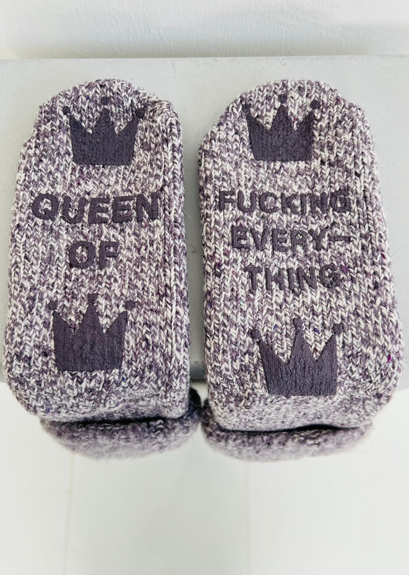 Dailysocks-Stoppersocken - Queen of everything - Lila
