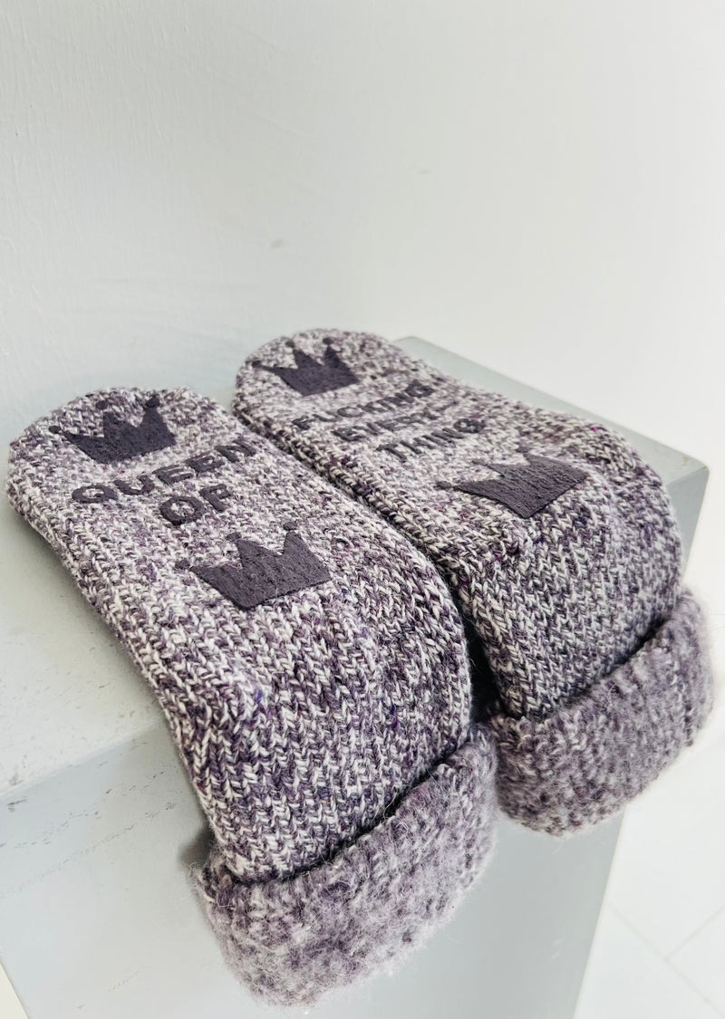 Dailysocks-Stoppersocken - Queen of everything - Lila