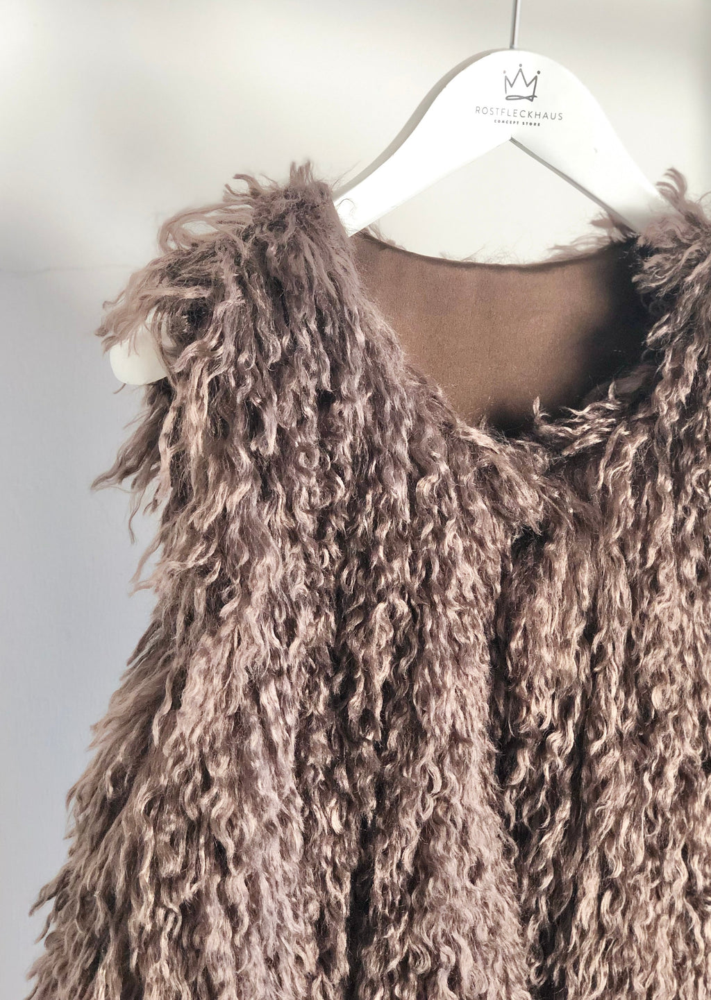 Faux Fur Weste "Liz" - Chocolate