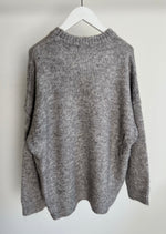 Oversized Strickpullover "Callie" - Grey/Pink