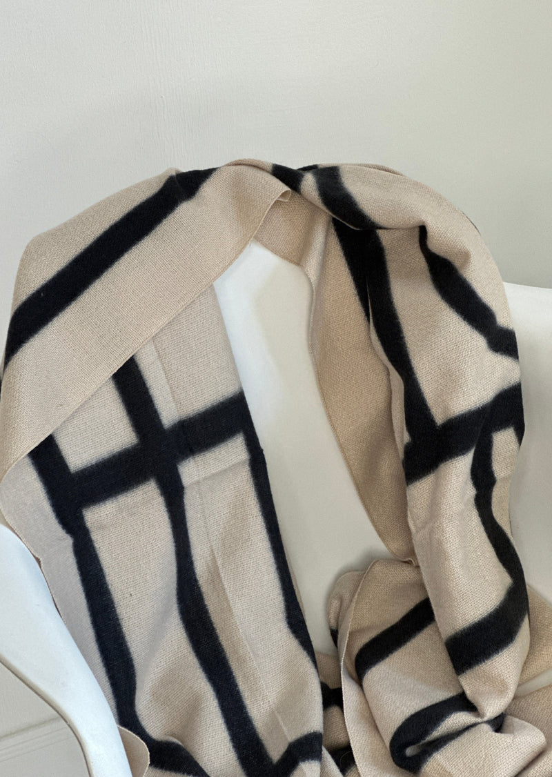Schal "Wien" - Beige/Black
