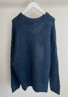 Oversized Strickpullover "Callie" - Navy/Offwhite