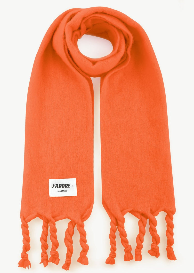 Schal mit Fransen - Saphia - Hot Orange
