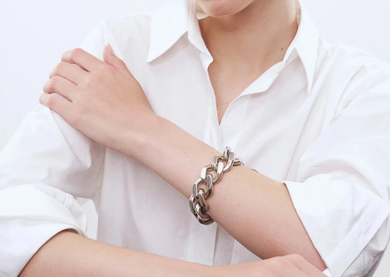 Vanessa Baroni - Flat Chain Bracelet - Silver vintage