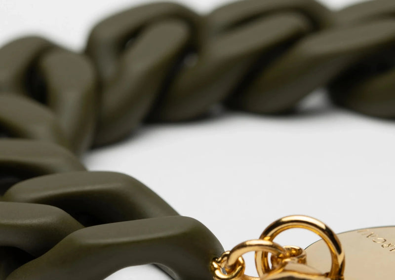 Vanessa Baroni - Flat Chain Bracelet - Matt Dark Olive