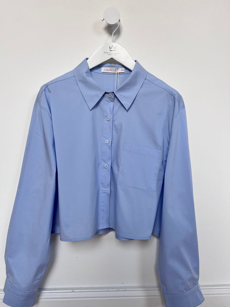 Cropped Bluse "Maxima" - Blau