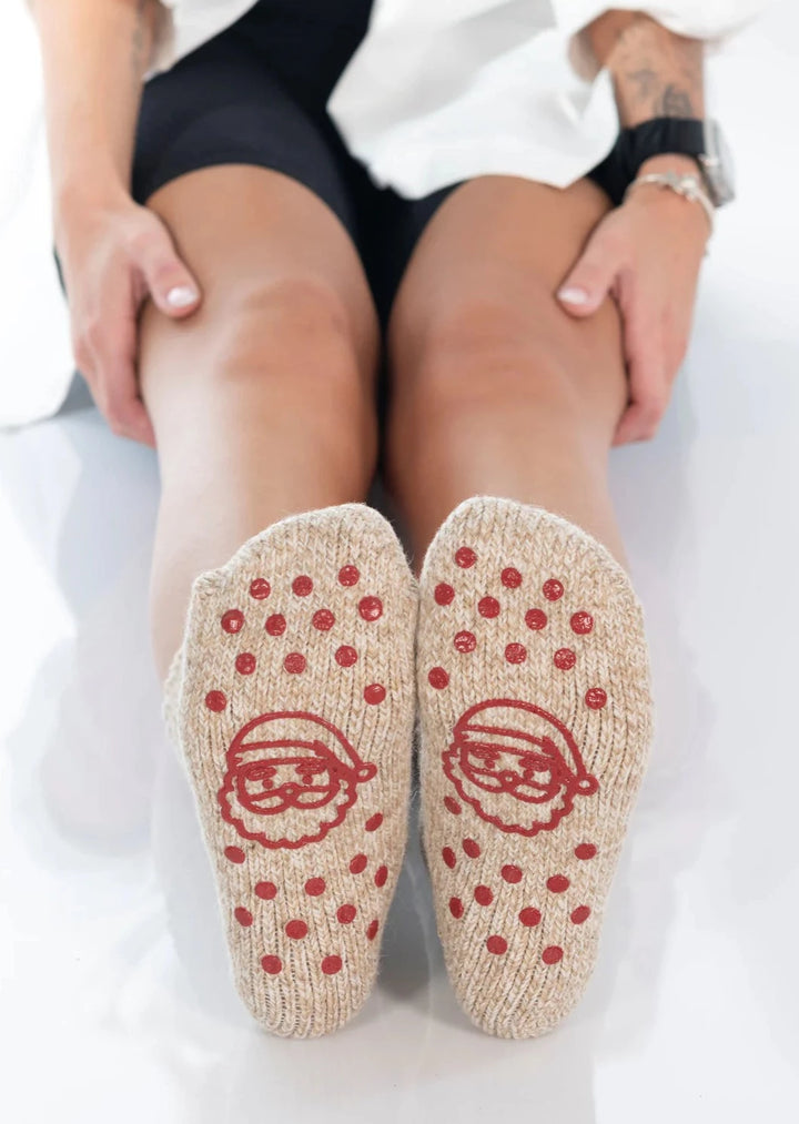 Dailysocks-Stoppersocken - Weihnachtsmann - Camel